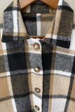 Plaid Shirts Long Sleeve Flannel Lapel Button Down Pocketed Shacket Jacket Coats
