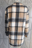 Plaid Button Warm Shacket Fleece Coat Women UNISHE Wholesale