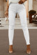White Zipped Butt Lifting High Waist Leggings