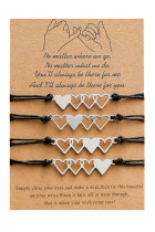 Stainless Steel Hearts Braided Bracelets 4PCS Unishe Wholesale MOQ 5pcs