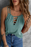 Green Ladder Hollow-out Tank Top