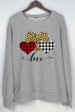 Leopard Print Heart Pullover Longsleeve Sweatshirt Unishe Wholesale