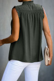 Green Frilled Tank Top with Buttons