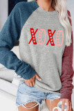 Valentine's Day XOXO Print Long Sleeves Top Women Unishe Wholesale 