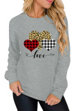 Leopard Print Heart Pullover Longsleeve Sweatshirt Unishe Wholesale