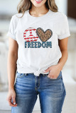 Peace Love Freedom Print Short Sleeve Graphic Tee UNISHE Wholesale