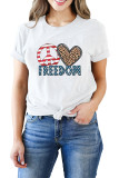 Peace Love Freedom Print Short Sleeve Graphic Tee UNISHE Wholesale