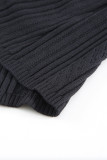 Black Halter Knit Crop Top