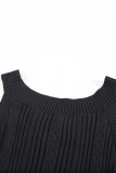 Black Halter Knit Crop Top