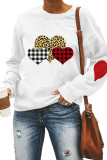 Plaid Leopard Heart Print Valentine's Day Longsleeve Sweatshirt Unishe Wholesale