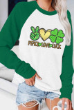 Peace Love Socce Luck Print Long Sleeves Top Women Unishe Wholesale