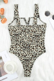 Leopard Skinny Fit Sleeveless Bodysuit