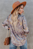 Brown Printed Pocketed Buttons Long Sleeve Shirt