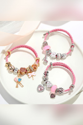 Valentine's Day Heart Bead Braided Bracelet Unishe Wholesale MOQ 5pcs 