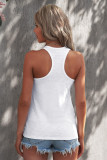 White Scoop Neck Basic Solid Tank Top