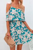 Floral Print Slip Ruffles Chiffon Dress Unishe Wholesale