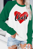 Chiefs Heart Print Long Sleeves Top Women Unishe Wholesale