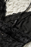 Black Chunky Lace Bralette