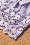 Purple Chunky Lace Bralette Crop Top