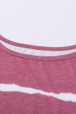 Fuchsia Tie-dye Print Loose T-shirt