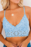 Blue Chunky Lace Bralette Crop Top