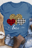 Valentine's Day Leopard Print Heart Short Sleeve Graphic Tee UNISHE Wholesale