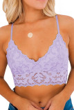 Purple Chunky Lace Bralette Crop Top