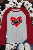 Chiefs Heart Print Long Sleeves Top Women Unishe Wholesale