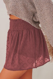 Red Smocked Waist Swiss Dot Sheer Skirt