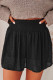 Black Smocked Waist Swiss Dot Casual Shorts