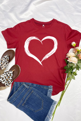 Valentines Day Letter Printed Short Sleeve T shirts Top UNISHE Wholesale