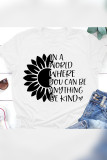 Sunflower & Letters Print Graphic Tees for Women UNISHE Wholesale Short Sleeve T shirts Top