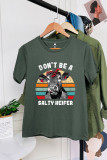 Don't Be A Salty Heifer Print Graphic Tees for Women UNISHE Wholesale Short Sleeve T shirts Top