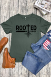 Rooted In Christ Printed Graphic Tees for Women UNISHE Wholesale Short Sleeve T shirts Top