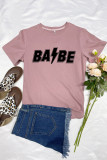 BABE Print Graphic Tees for Women UNISHE Wholesale Short Sleeve T shirts Top