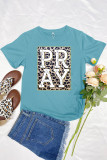 Pray Leopard Printed Tees for Women UNISHE Wholesale Short Sleeve T shirts Top