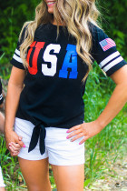 USA Graphic Tie Front Tee
