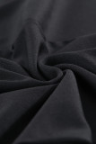Black Mesh Stitching Colorblock Sleeveless Dress