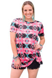 Aztec Print Knot Plus Size T-shirt