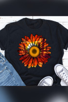 Wild West Sunflower Print Short Sleeve Graphic Tee Unishe Wholesale