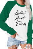 St. Patrick's Day Luckiest Aunt Ever Print Long Sleeves Top Women Unishe Wholesale