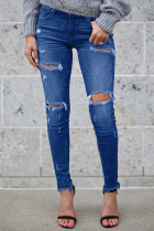 Blue Ripped Washed Jeans