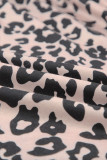 Leopard Print Cut-out Half Sleeve Plus Size Jumpsuit