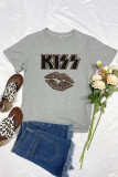 Rock Bands Kiss Lip Short Sleeve Graphic Tee Unishe Wholesale