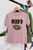Rock Bands Kiss Lip Short Sleeve Graphic Tee Unishe Wholesale