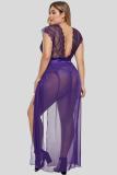 Purple Plus Size Locked Away Lover Lingerie Gown