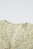Floral Print Tie Knot Ruffled Short Sleeve Mini Dress