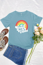 Good Vibes Vintage Rainbow Short Sleeve Graphic Tee Unishe Wholesale