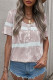 Apricot Buttoned Tie-dye Short Sleeve Top