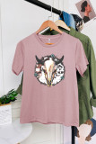 Bull Skull Barbed Wire Short Sleeve Graphic Tee Unishe Wholesale